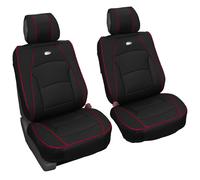 FH group car Seat covers Front Set Black Red Trim Faux Leather Seat cu