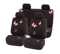 FH Group Car Seat Covers Full Set Butterfly Cloth - Universal Fit Auto