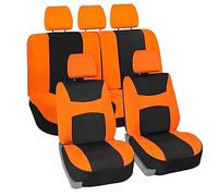 FH GROUP Coprisedili per auto, colore arancione, universale, si adatta alla maggior parte delle auto, SUV e camion (set completo con airbag compatibile con panca divisa) FB030ORANGE115