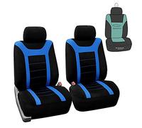 FH Group Coprisedili per auto sportivi, solo sedili anteriori, compatibili con airbag, blu e nero, coprisedili per auto, design universale, accessori per interni auto, camion, SUV