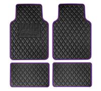 FH Group F12003PURPLE - Tappetini universali in finta pelle con motivo a rombi, adatti per la maggior parte delle auto, SUV e camion