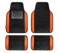 FH Group F14407ORANGE - Tappetini universali per auto, adatti alla maggior parte delle auto, SUV e camion con battitacco per conducente, set completo