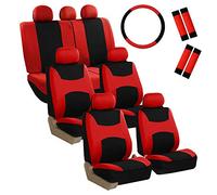 FH Group FB030217-COMBO - Set di coprisedili in tessuto leggero e soffice, con airbag e rotazione, pronti per la maggior parte delle auto, camion, SUV o furgoni