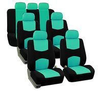 FH GROUP FB050217 - Set completo di coprisedili per auto, in tessuto piatto, adatti alla maggior parte delle auto, camion, SUV o furgoni (menta)