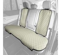 FH Group FH1028BEIGE - Set di coprisedili posteriori universali in ecopelle beige, adatti alla maggior parte delle auto, SUV, camion e furgoni