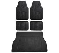 FH Group Premium Liners - Set completo di tappetini per auto, in gomma tagliabili, con rivestimento in vinile per bagagliaio, colore nero, misura universale per auto, camion e SUV