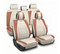 FH GROUP PU205102 - Cuscini in similpelle ultra confortevoli (compatibili con airbag), colore beige/marrone chiaro, adatti alla maggior parte delle auto, camion, SUV o furgoni