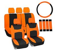 FH GROUP Set completo di coprisedili per auto, universali, combo, coprisedili anteriori con schienale basso, compatibile con airbag, sedile posteriore diviso, lavabile, per SUV, berlina, furgone,