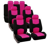FH Group Set completo di coprisedili per auto, 3 file di 7 passeggeri, universali, per auto, camion e SUV (rosa) FB050217