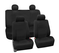 FH GROUP Set completo di coprisedili per auto, in neoprene nero, universali, impermeabili, coprisedili anteriori con schienale basso, coprisedili posteriori solidi, coprisedili lavabili per SUV,