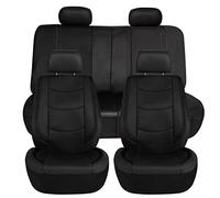 FH Group Set completo di coprisedili per auto, in similpelle, universali, coprisedili anteriori con schienale basso, compatibili con airbag, coprisedili posteriori divisi, coprisedili per auto, SUV,