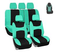FH GROUP Set completo di coprisedili per auto, leggeri, traspiranti, resistenti, lavabili e piatti, con imbottitura in schiuma, compatibili con airbag e divisori, universali, adatti per auto, camion e