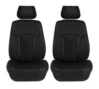 FH Group Set di 2 coprisedili per auto, camion, SUV, in ecopelle, impermeabili, universali, colore nero