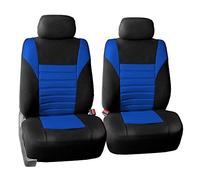FH GROUP Set di coprisedili anteriori di alta qualità blu 3D Air Mesh - Seggiolini auto con schienale basso con poggiatesta rimovibile, misura universale, coprisedili per auto, compatibili con airbag,