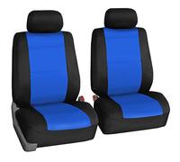 FH Group Set di coprisedili anteriori in neoprene blu, coprisedili per auto per sedili con schienale basso con poggiatesta rimovibile, misura universale, compatibile con airbag, coprisedili per auto