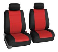 FH Group Set di coprisedili anteriori in neoprene, colore rosso, coprisedili per auto con schienale basso con poggiatesta rimovibile, universali, compatibili con airbag, coprisedili per auto per SUV e