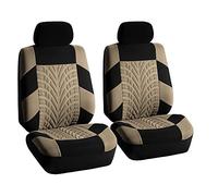 FH Group Set di coprisedili anteriori in tessuto di alta qualità, coprisedili per auto con schienale basso, con poggiatesta rimovibile, misura universale, compatibile con airbag, coprisedili per auto