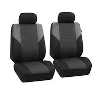 FH GROUP Set di coprisedili anteriori in tessuto grigio, coprisedili per sedili posteriori bassi con poggiatesta rimovibile, universali, compatibili con airbag, per SUV, berlina, furgone