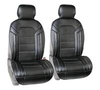 FH Group Set di coprisedili anteriori per auto, in ecopelle, colore nero, per sedili posteriori bassi, universali, compatibili con airbag, per SUV, berlina