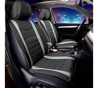 FH Group Set di coprisedili anteriori per auto, in finta pelle, colore grigio e nero, coprisedili per auto con schienale basso, universali, compatibili con airbag per SUV, berlina