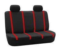 FH Group Set di coprisedili posteriori in tessuto, coprisedili per auto con poggiatesta rimovibile, universali, coprisedili per auto, lavabili per SUV, berlina, furgone, rosso