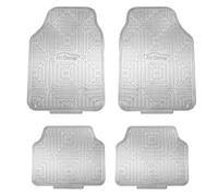 FH Group Tappetini per auto in gomma metallica, resistenti, set completo, universali, impermeabili, adatti per la maggior parte delle berline, SUV, camion, colore argento