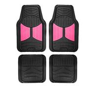 FH Group Tappetini per auto, in gomma per mostri pesanti Monster Eye, set universale per auto, tappetini climatizzati, per la maggior parte delle berline, SUV, camion, rosa