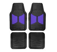 FH Group Tappetini per auto in gomma, resistenti, modello Monster Eye, set completo, universali, impermeabili, adatti per la maggior parte delle berline, SUV, camion, blu