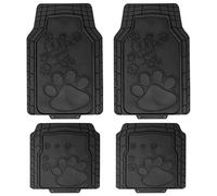 FH Group Tappetini per auto, motivo adorabile zampa, in gomma resistente, set completo, universali, impermeabili, tappetini tagliabili, adatti alla maggior parte delle berline, SUV, camion, colore