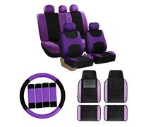 FH gruppo fh-fb030115 Combo set: Light & Breezy panno coprisedili (airbag & split Ready) W. FH2033 + F14407 tappeto tappetini - Fit most per auto, camion, SUV, o Van