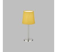 FH Lighting Eve lampada da tavolo, paralume lino nichel/giallo FH Lighting