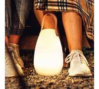 FH Lighting Lampada da tavolo LED ricaricabile Ruby, Ø 14 cm, bianca, IP44, RGB dimmerabile FH Lighting