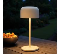 FH Lighting Lampada LED da tavolo ricaricabile Finley beige sabbia Altezza 22 cm Metallo, FH Lighting