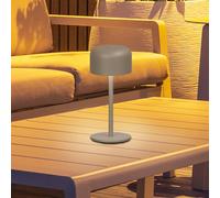 FH Lighting Lampada LED da tavolo ricaricabile Finley grigio-marrone Altezza 22 cm Metallo FH Lighting