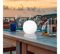 FH Lighting Lampada LED solare da esterno Dabus, Ø 25 cm, sfera, bianco, acrilico FH Lighting