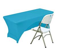 Fhberni Copritavolo in Spandex Tovaglia da tavolo in poliestere elasticizzata con retro aperto - 6FT/183CM, turchese