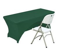 Fhberni Copritavolo in Spandex Tovaglia da tavolo in poliestere elasticizzata con retro aperto - 6FT/183CM, verde