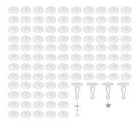 FHBHJNATC 100 Pezzi Ganci Adesivi, Gancio Soffitto Adesivo, Adhesive Ceiling Hooks, Ganci Adesivi a Soffitto per Camere da Letto, Soggiorni, Feste, Bagni, Cucine, Decorazioni di Halloween, Ecc