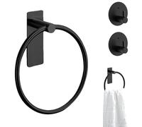 FHBHJNATC 3 Pezzi Porta Asciugamani Bagno, Appendi Asciugamani Bagno, Porta Salviette Bagno, Anneaux Porte-Serviettes pour la Cuisine et la Salle de Bain, Type Autocollant en Acier Inoxydable