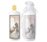 FHC - Candela bianca per la prima comunione, ideale come regalo per la prima comunione, 48 ore