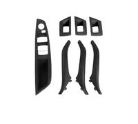 FHCBUTAE Maniglia Interna Auto Maniglie Per Porte Interne In Pelle Da 7 Pezzi/set Sinistra E Destra Per Serie 5 F10 F11 51417225866(LHD Black)