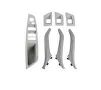FHCBUTAE Maniglia Interna Auto Maniglie Per Porte Interne In Pelle Da 7 Pezzi/set Sinistra E Destra Per Serie 5 F10 F11 51417225866(LHD Grey)