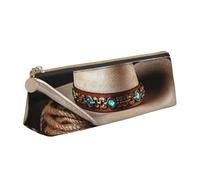 FHEBNDS American West Rodeo Hat - Astuccio per trucchi da donna e uomo, grande, estetico, portamonete, in pelle, con cerniera, organizer da ufficio, accessori da viaggio