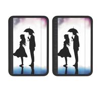 FHEBNDS Anime Lovers Silhouette Copertura per cintura di sicurezza auto, confezione da 2, universale, morbida e confortevole, imbottitura per cintura di sicurezza per zaino, spalla, cuscino per collo