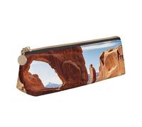 FHEBNDS Arches National Park Entrata Trucco Borsa per Donne Uomini Grande Astuccio Estetico Matita Astuccio Portamatite Portamonete Borsa Cosmetica in Pelle con Cerniera Organizzatore Ufficio