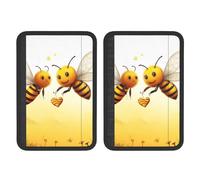 FHEBNDS Bee Love Honey - Set di 2 coperture universali per cintura di sicurezza dell'auto, morbide e confortevoli, per zaino, spalla, collo, accessori interni auto