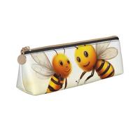 FHEBNDS Bee Love Honey Trousse per trucchi per donne e uomini, grande astuccio estetico, portamonete, borsa cosmetica in pelle con cerniera, organizer per ufficio e accessori da viaggio