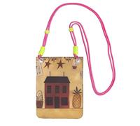 FHEBNDS Beige marrone Casa e frutta Borse a tracolla per le donne Trendy Piccolo viaggio cellulare borsa telefono cellulare borse portafoglio per uomo nero, fucusia, taglia unica
