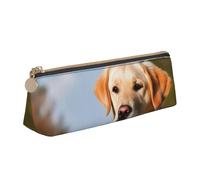 FHEBNDS Borsa per il trucco con cane labrador carino per donne e uomini, grande astuccio estetico, portamonete, borsa cosmetica in pelle con cerniera, organizer per ufficio e accessori da viaggio
