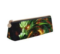 FHEBNDS Borsa per il trucco con drago cinese, per donne e uomini, grande astuccio estetico, portamonete, borsa cosmetica in pelle con cerniera, organizer per ufficio e accessori da viaggio